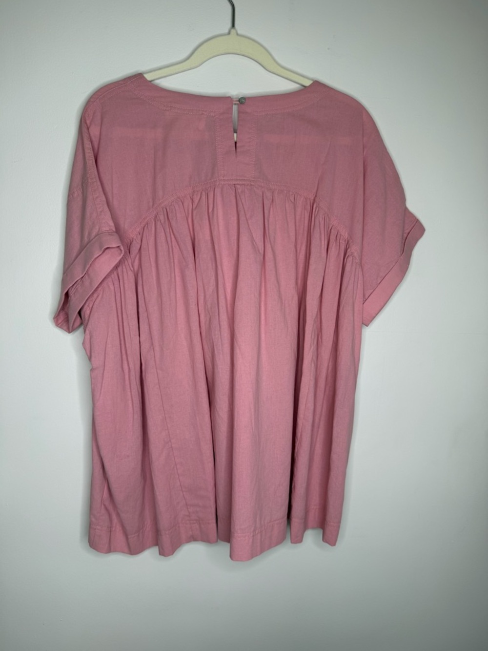 Women's Pink Peplum Pocket Top - Picture 4 of 6